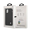 Apple iPhone 12 / 12 Pro BMW dėklas odinis Deboss (BMHCP12MRCDPK) juodos spalvos