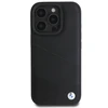 BMW Signature Leather Crossing Lines Pattern Apple iPhone 16 Pro - dėklas telefonui juodos spalvos
