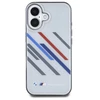 BMW Motosport IML Random Stripes Apple iPhone 16 Plus Case - dėklas telefonui pilkos spalvos