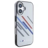 BMW Motosport IML Random Stripes Apple iPhone 16 Plus Case - dėklas telefonui pilkos spalvos