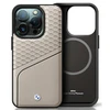 BMW Sign Leather Textured and Line MagSafe Apple iPhone 16 Pro Case - dėklas telefonui pilkos spalvos