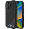 BMW M Perforated Tricolor Line MagSafe Apple iPhone 16 Case - dėklas telefonui juodos spalvos
