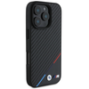 BMW M PU Carbon Tricolor Stripe MagSafe Apple iPhone 16 Pro Max dėklas telefonui juodos spalvos