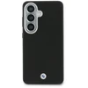 BMW firminis PU odos metalinis logotipo telefono dėklas su „MagSafe“ palaikymu, skirtas „Samsung Galaxy S26“ (S942) juodas