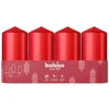 Bolsius Cylinder Candles 4pcs 100x48mm Raudona