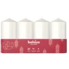 Bolsius Cylinder Candles 4pcs 100x48mm Baltas