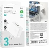 Borofone Laidinis įkroviklis BN11 Imperial – USB + 2xType C – QC 3.0 PD 100W baltos spalvos