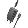 Borofone Laidinis įkroviklis BN13 Safety GaN – Type C – PD 30W su Type C į Lightning kabeliu juodos spalvos