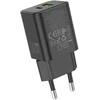 Borofone Laidinis įkroviklis BN14 Royal GaN – USB + Type C – QC 3.0 PD 30W juodos spalvos