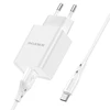 Įkroviklis Borofone BN2 2xUSB 2.1A + USB Type-C, baltas