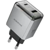 Borofone Laidinis įkroviklis BN20 Lena – USB + Type C – PD 35W pilkos spalvos