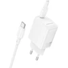 Borofone laidinis įkroviklis BN26 Fuente – Type C – PD 20W su Type C į Type C kabeliu baltos spalvos