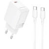 Borofone laidinis įkroviklis BN26 Fuente – Type C – PD 20W su Type C į Type C kabeliu baltos spalvos