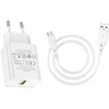 Įkroviklis Borofone BN5 18W USB-A + USB-A to USB-C cable 1.0m baltas