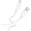 Borofone Kabelis BX94 Crystal color – USB į Micro USB – 2,4A 1 metras baltos spalvos