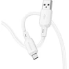 Borofone Kabelis BX94 Crystal color – USB į Micro USB – 2,4A 1 metras baltos spalvos