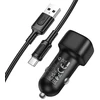 Borofone automobilinis įkroviklis BZ34 Cloud - USB - QC 3.0 18W su kablem USB į Typ C juodos spalvos