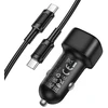 Borofone automobilinis įkroviklis BZ34A Cloud - Type C - PD 20W su Type C į Type C juodos spalvos