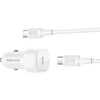 Borofone Car charger BZ34A Cloud – Type C – PD 20W with Type C to Type C baltas