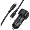 Borofone Car charger BZ34B Cloud – USB + Type C – QC 3.0 PD 38W with Type C to Lightning cable juodas