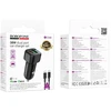 Borofone automobilinis įkroviklis BZ34B Cloud - USB + Type C - QC 3.0 PD 38W su Type C į Type C kabeliu juodos spalvos