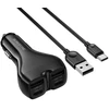 Borofone automobilinis įkroviklis BZ35 Leader – 2 x Typ C + 2 x USB – PD 30W su kabeliu USB į Typ C juodos spalvos