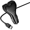 Borofone automobilinis įkroviklis BZ35 Leader – 2 x Typ C + 2 x USB – PD 30W su kabeliu USB į Typ C juodos spalvos