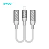 Telforceone Raycue BWOO BZ68 adapter 2w1 2x USB-C - jack 3.5mm pilka