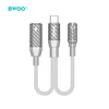 Telforceone Usams BWOO BZ67 adapter 2w1 Lightning/USB-C - jack 3.5mm pilka