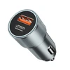 BWOO 38W greitasis automobilinis įkroviklis BO-CC73 QC 18W + PD 20W, pilkai sidabrinis