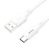 BWOO 3A silicone cable X329L usb - lightning 3A 1m baltas