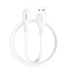 BWOO 3A silicone cable X329C USB - USB-C 1m baltas