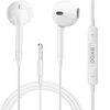 BWOO laidinės 3,5 mm stereofoninės ausinės, baltos spalvos