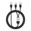 Usams BWOO Pintas "2-in-1" kabelis USB-C - USB-C ir "Lightning" 1 m 100W27W juodas