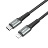 BWOO Braided Cable USB-C - Lightning 2m 30W juodas