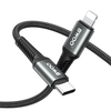 Usams BWOO Braided Cable USB-C - Lightning 3m 30W juodas