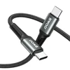 BWOO Braided Cable USB-C - USB-C 2m 60W juodas