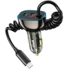 Įkroviklis automobilinis Bwoo (CC96C) (1xUSB, 1xUSB-C 30W) su USB-C laidu juodas