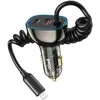 Įkroviklis automobilinis Bwoo (CC96L) (1xUSB, 1xUSB-C 30W) su lightning laidu juodas