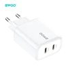 BWOO CDA206 PD 35W sieninis įkroviklis su 1 USB-C prievadu, baltas