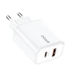 Įkroviklis Bwoo (CDA207) (1xUSB-C; 1xUSB 36W) baltas
