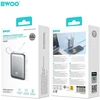 BWOO 20000mAh greitojo įkrovimo išorinė baterija PD45W su 2 laidais Type C ir Lightning P78 sidabrinė
