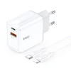 Telforceone BWOO sieninis įkroviklis CDA182 QC 38W 1x USB-A + 1x USB-C su USB-C C-Lightning laidu 1 m juodas