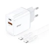Telforceone BWOO sieninis įkroviklis CDA182 QC 38W 1x USB-A + 1x USB-C su USB-C laidu 1 m juodas
