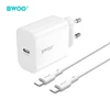 Telforceone BWOO wall charger CDA233 PD 20W 1x USB-C with USB-C - USB-C cable baltas