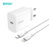 Telforceone BWOO sieninis įkroviklis CDA233 PD 20W 1x USB-C su USB-C - Lightning kabelis baltas