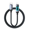 Telforceone BWOO X324CL braided fast charging cable with light display PD 27W USB-C - Lightning