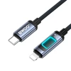 Telforceone BWOO X324CL braided fast charging cable with light display PD 27W USB-C - Lightning