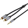 2xRCA kabelio (Cinch) lizdas iki 3.5 mm Vention BCNBJ 5m (pilkas)
