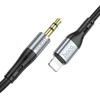 Cable AUX Jack 3,5 mm to Lightning Hoco 1 m UPA22 juodas